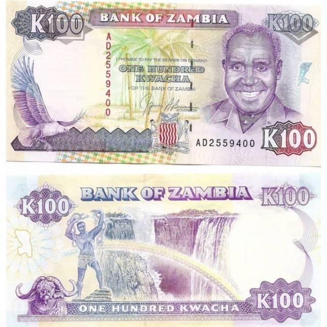 ЗАМБІЯ 100 квача 1991 рік UNC Полтава - фото 1