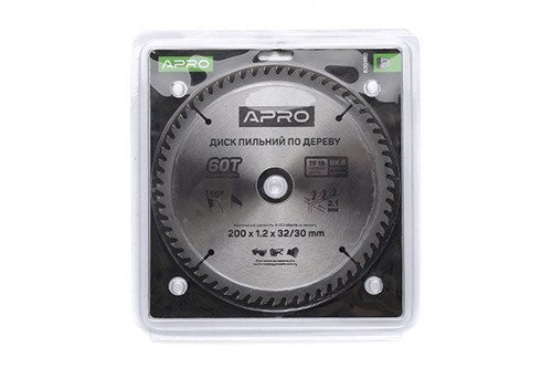 Диск пильный по дереву 200х32(30)х60Т APRO Ровно - изображение 1