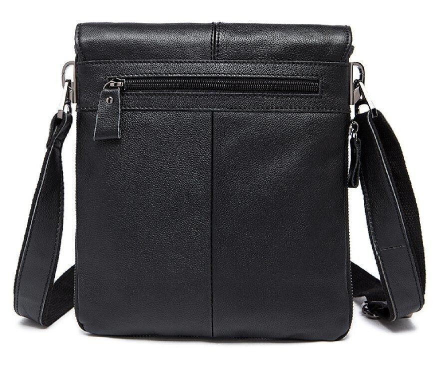 Шкіряний чоловічий месенджер Vintage 14884 Чорний Київ - фото 9