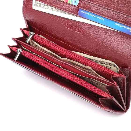 Практичный кошелек для женщин из натуральной кожи ST Leather 23098 Бордовый Киев