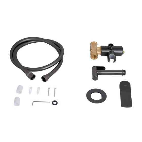 Гигиенический набор скрытого монтажа Qtap Slavonice QTSLA262GMB45916 Gunmetal Black PVD графит Киев