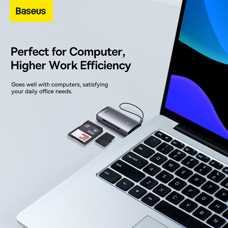 Кардрідер Baseus Lite Series USB-A to SD / TF Card Reader Grey Одеса - фото 10