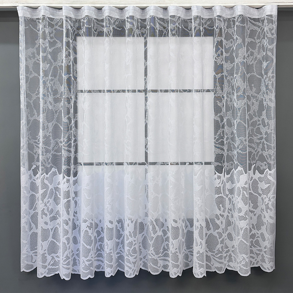 Тюль жаккард VR-Textil № 1523т Арка на кухню цвет белый 300х160 см (53-0013) Киев - изображение 2