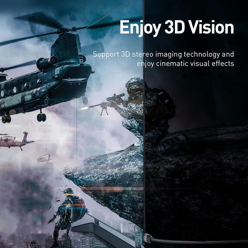 HDMI кабель Baseus CAKSX-E0G з підтримкою FullHD/4K video resolution (Чорний, 5м) Николаев - изображение 7