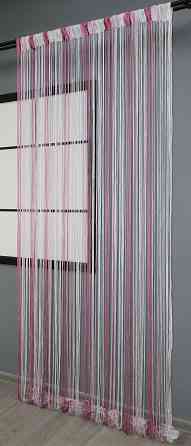 Штори-нитки з люрексом Малиновий із білим  300х300см 1 шт (61-037) Київ