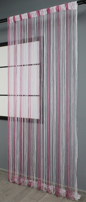 Шторы-нити с люрексом Малиновый с белым 300х300см 1 шт (61-037) Киев - изображение 4