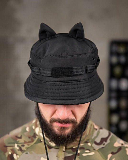 Тактична панама софтшел вушка чорна ПП8009 Одеса - фото 1