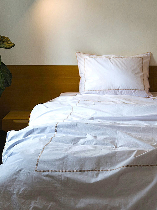 Ecotton Комплект постільної білизни Сімейний з вишивкою та кантом український хрестик Gold із п Киев - изображение 7