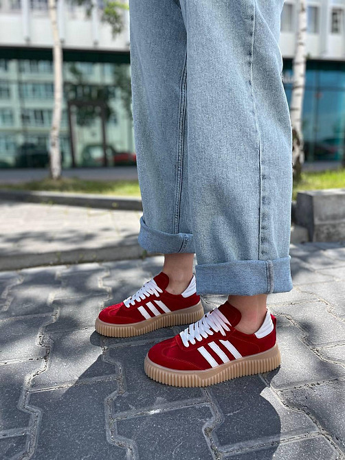 Dino Vittorio Кеди жіночі Dino Vittorio червоні натуральна замша 37-40 розміри (2408/131/250) Коломия - фото 3