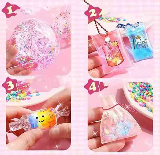 Набор для творчества Bubble Kit с блестящей нанолентой для выдувания пузырей и декором. Киев