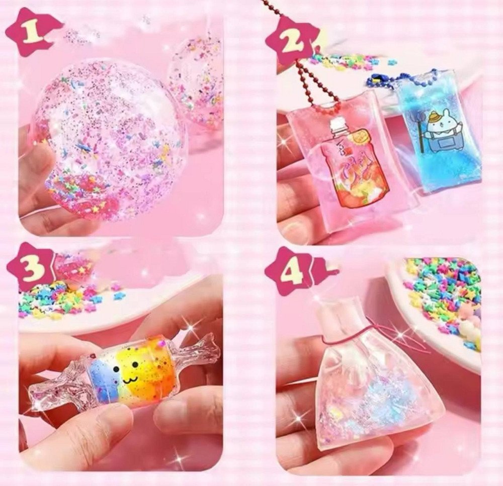 Набор для творчества Bubble Kit с блестящей нанолентой для выдувания пузырей и декором. Киев - изображение 4