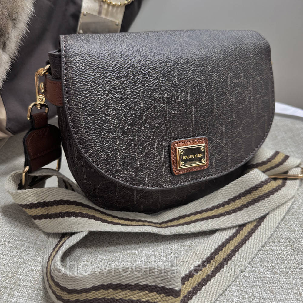 Невелика жіноча сумочка на плече Ck K6071 brown Київ - фото 9