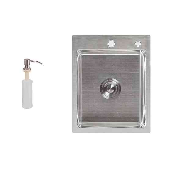 Мийка для кухні інтегрована Lidz Handmade H4050 (LDH4050BRU39258) Brushed Steel 3,0/1,0 мм Київ