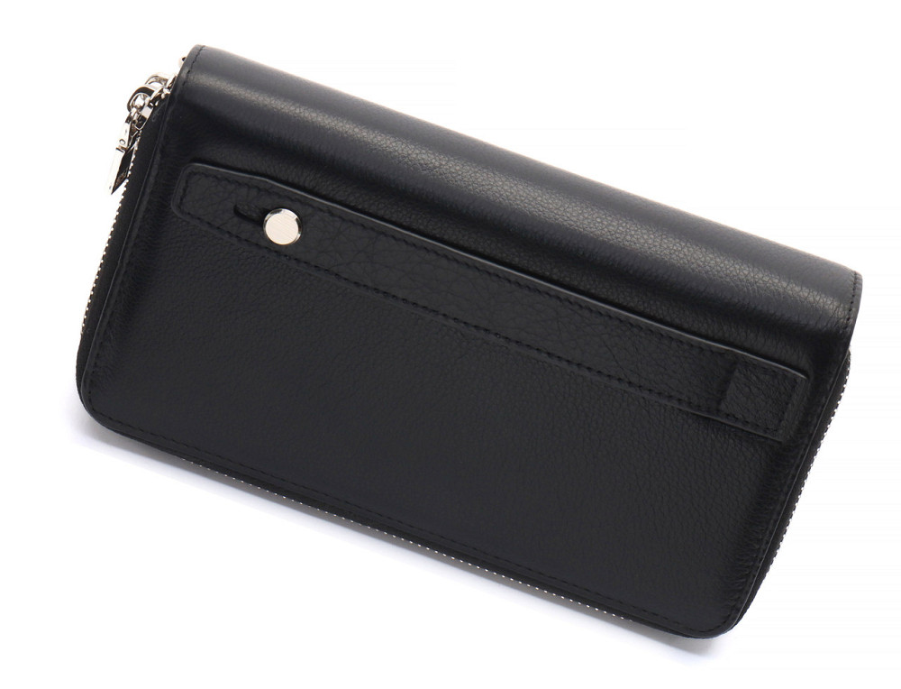 Місткий чоловічий клатч з двома відділеннями на блискавці з натуральної шкіри Marco Coverna Чорний Київ - фото 10