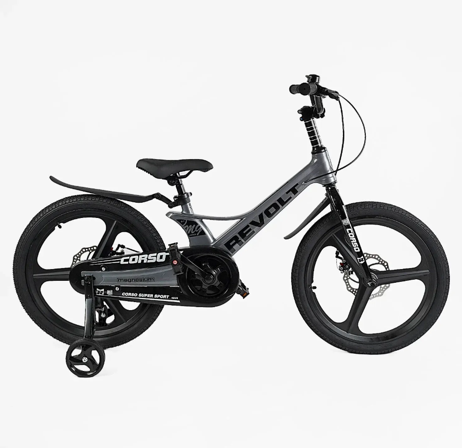 Велосипед Corso REVOLT двоколісний 20 дюймів магнієва рама з додатковими колесами Сірий (MG-20922) Чернигов - изображение 1