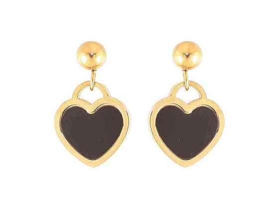 Сережки пусети TTM Stainless Steel 14K Сердечка (335957) 2,7см ТМ XUPING Київ