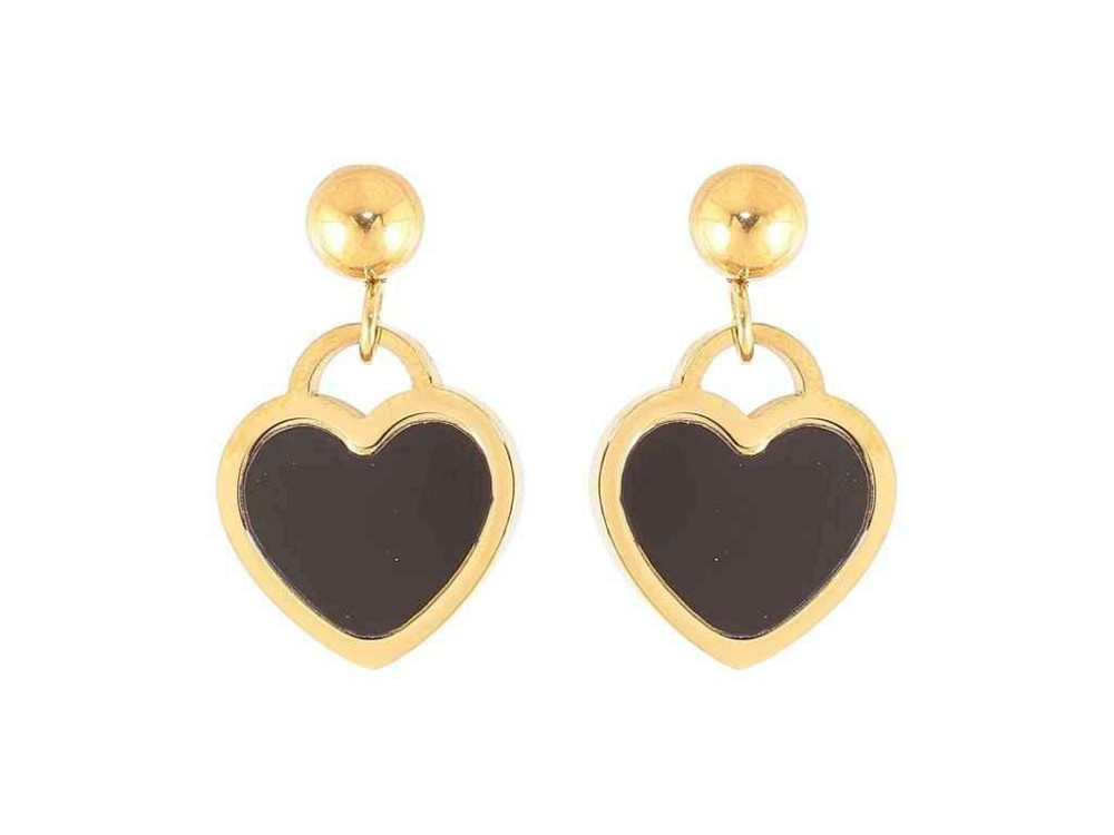 Сережки пусети TTM Stainless Steel 14K Сердечка (335957) 2,7см ТМ XUPING Київ - фото 1