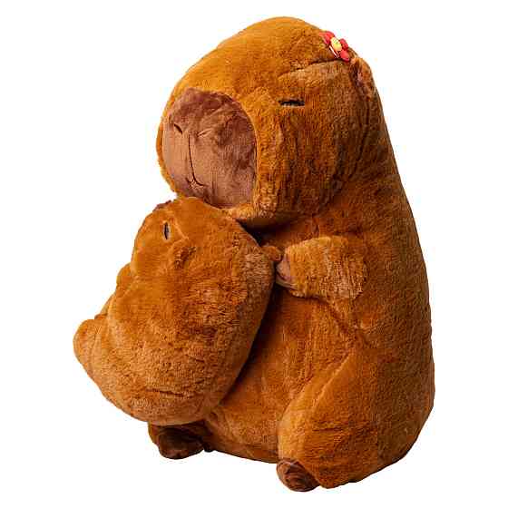 Капибара 3 в 1: м'яка іграшка, плед, подушка Коричнева Київ