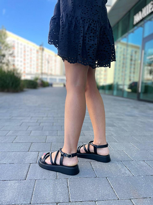 Edan Instruments Шкіряні босоніжки жіночі чорні на платформі EDAN 326 літні р. 36-40 / Сандалі Коломыя - изображение 4