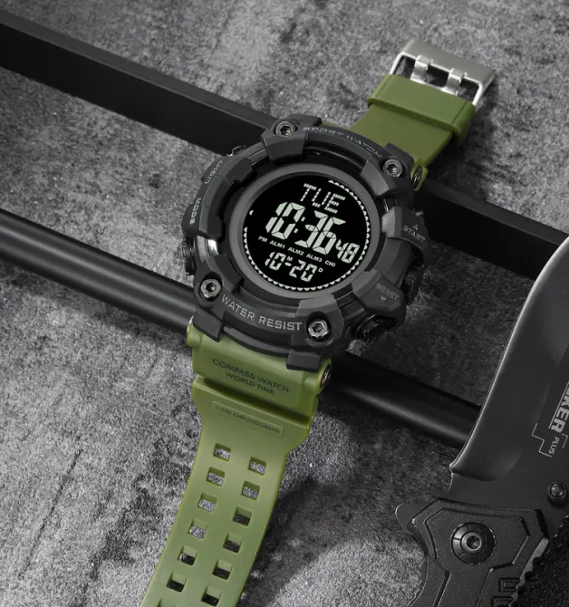 Чоловічий спортивний годинник Skmei 2037 з компасом (Зелений) Вінниця - фото 9