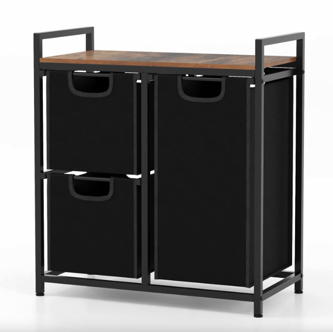 Кошик для білизни Costway Nordi 58 л в стилі Loft чорний Киев - изображение 1