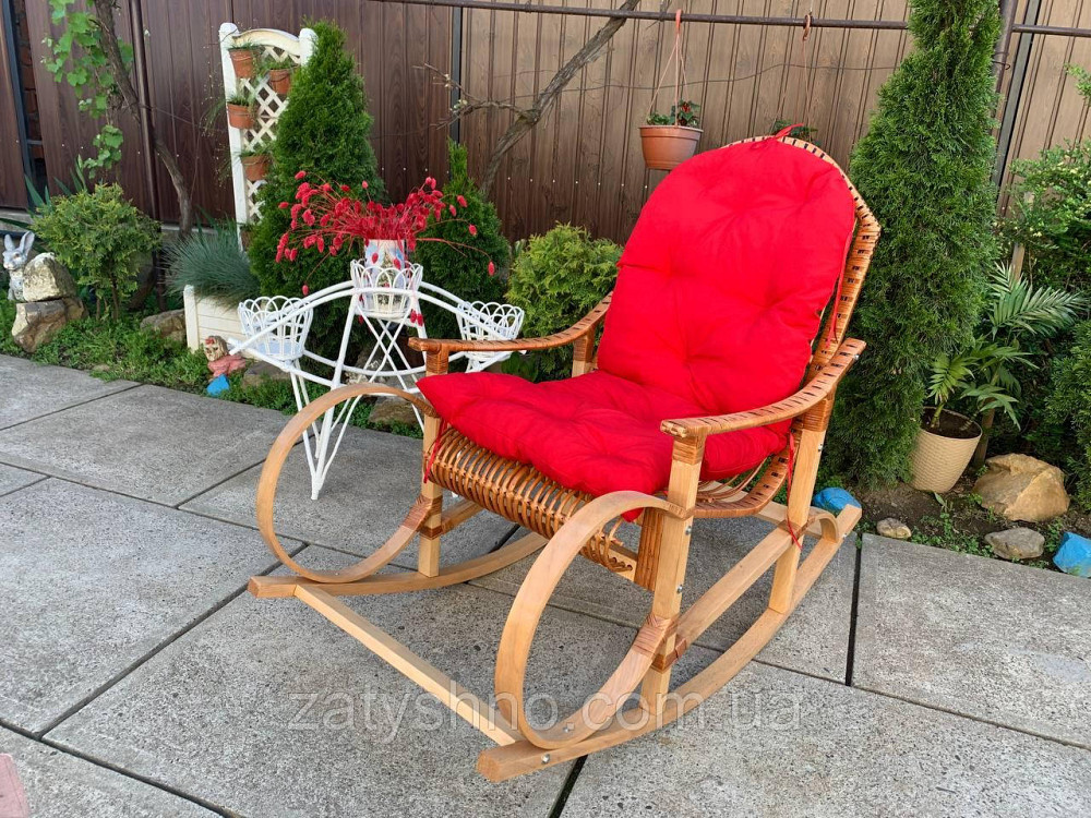 Кресло качалка плетеная с накидкой  | кресло-качалка для отдыха садовая для дачи Киев - изображение 10