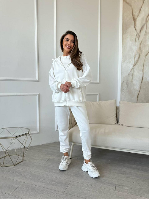 Женский прогулочный костюм тройка: кофта майка и штаны турецкая петля пенье + турецкая рибана Одесса - изображение 9