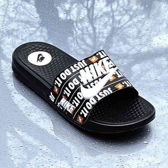 Чорні чоловічі Шльопанці Nike Сланці Білі капці Найк (розміри: 40,41,42,43,44) Дніпро