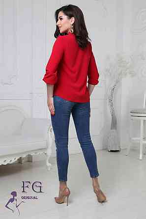 Жіноча блузка "Sellin" оптом | Батал 50-52, Червоний Київ