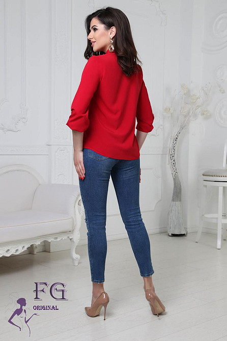 Жіноча блузка "Sellin" оптом | Батал 50-52, Червоний Київ - фото 2