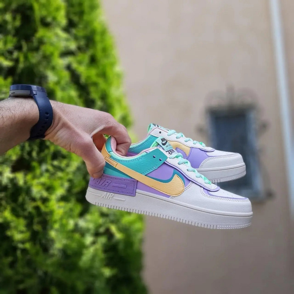 Кроссовки Nike Force Белые Женские Кожаные Форсы Разноцветные Найк Shadow (размеры: 36,37,38,39,40,41) - 2 Днепр - изображение 5