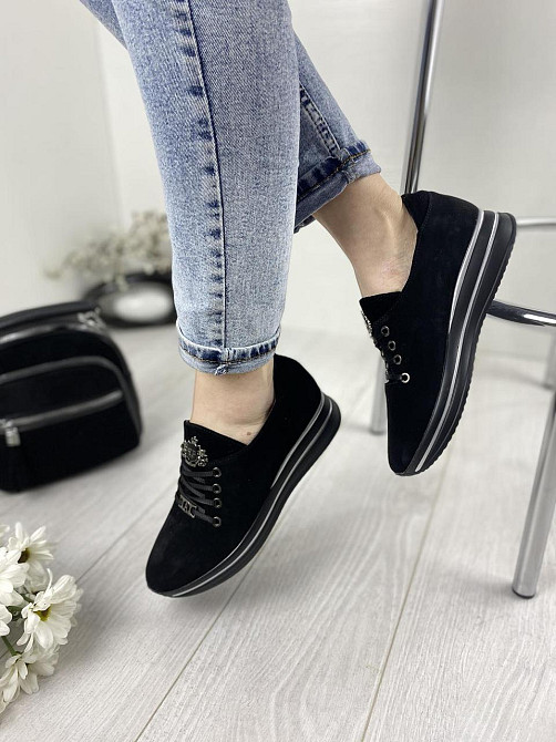 Liya Кросівки жіночі LIYA 105 чорні (весна-осінь, замша натуральна) (3361) лише 38р. Коломия - фото 5