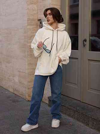 Жіноче затишне худі оверсайз шерпа на велюрі Одеса