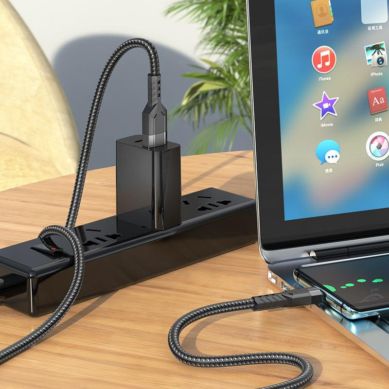 USB кабель type-C 3A 1,2m Толщина 6мм! (тканинний) Одеса - фото 5