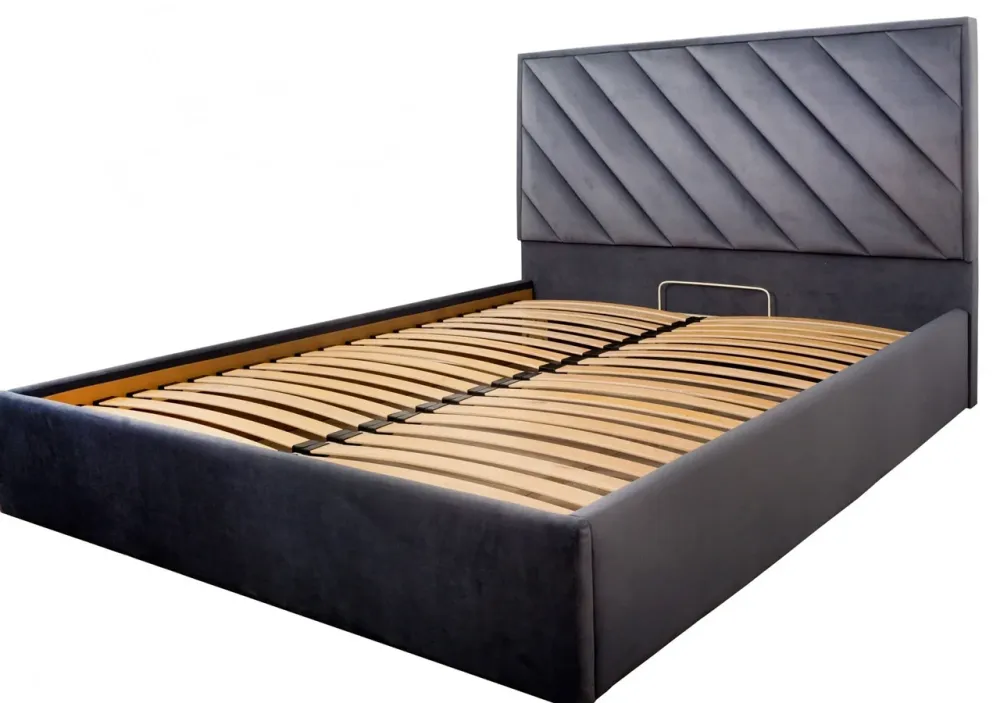 Ліжко Двоспальне Chicago Comfort 160 х 190 см Amore 32 З підйомним механізмом та нішою для білизни Темно-сірий Київ - фото 1