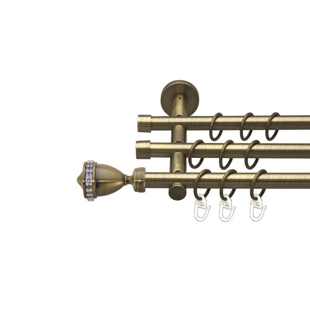 Карниз Orvit Етернія металевий трирядний циліндр (20 см) гладка труба кільце металеве Антик 16\16\16 мм 200 см Львов - изображение 1