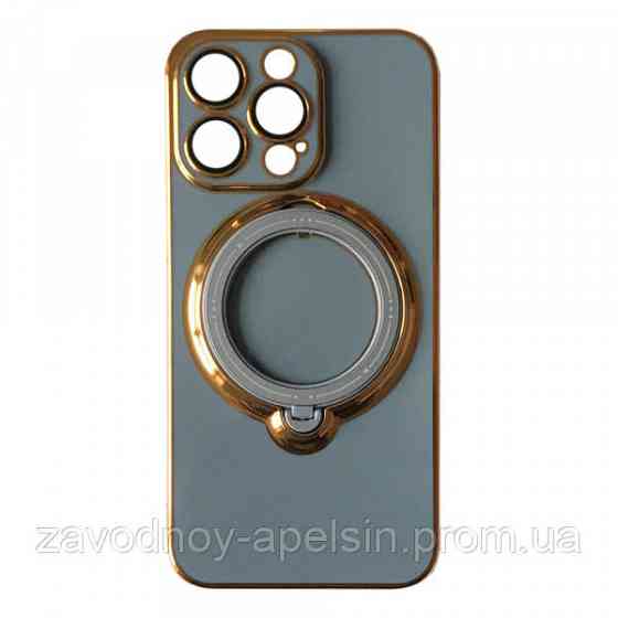 Iphone 12 12Pro Чохол підставка Гламур (ліловий + золото) Одеса