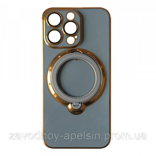 Iphone 12 12Pro Чохол підставка Гламур (ліловий + золото) Одеса - фото 1