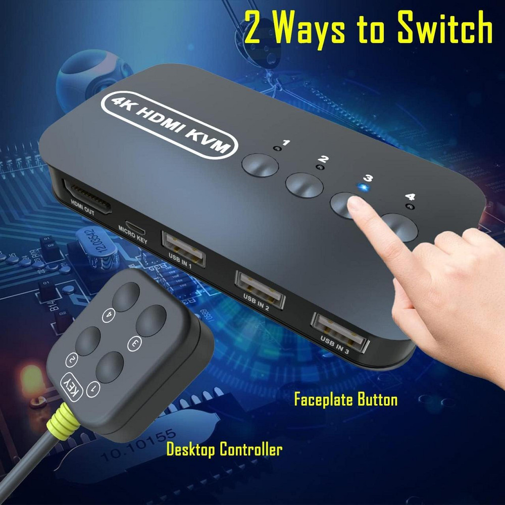 Переключатель KVM 4 порта HDMI для нескольких ПК Киев - изображение 7