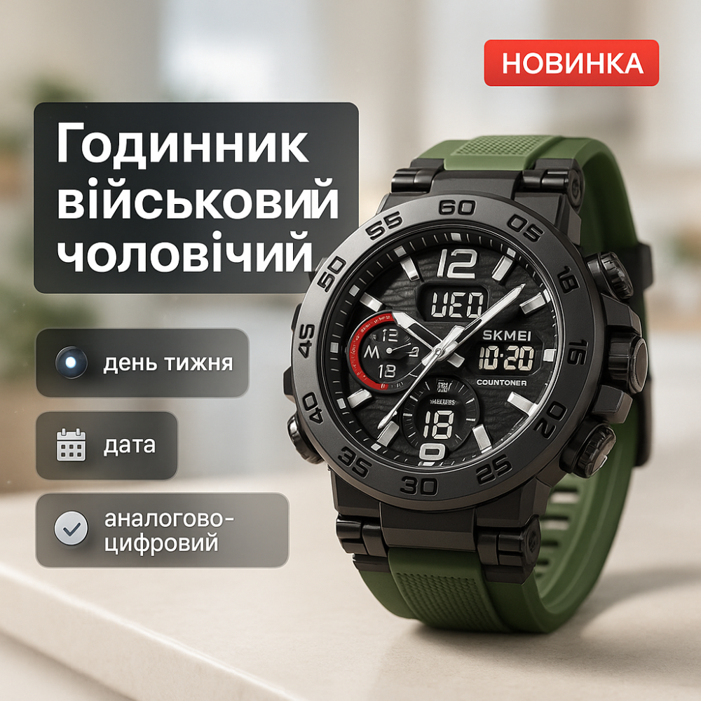 Спортивний чоловічий годинник зручний SKMEI, Годинник кварцовий армійський спортивний спорт CS-32 Львів - фото 6