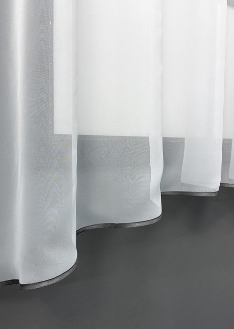 Кухонная тюль арка с ламбрекеном VR-Textil № 025к белый с графитовым 280х170 см (52-0430) Киев - изображение 11