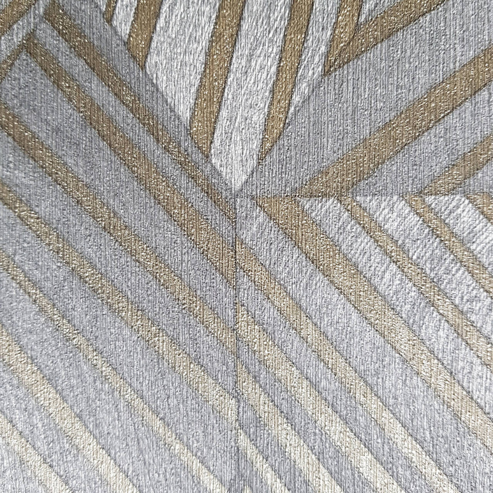 Шпалери метрові вінілові на флізелін дизайнерські Erismann Elle геометрія абстракція сірі смуги золотом 3д Київ - фото 4