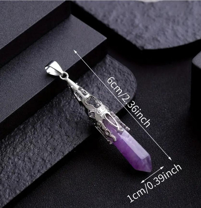Кулон-маятник з аметиста 6 см | Підвіска для чакр і енергії Київ - фото 3