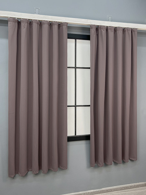 Комплект штор коротких VR-Textil Блекаут Midnight № 1233ш 140х170 см 2 шт Бурий (35-0437) Київ - фото 3