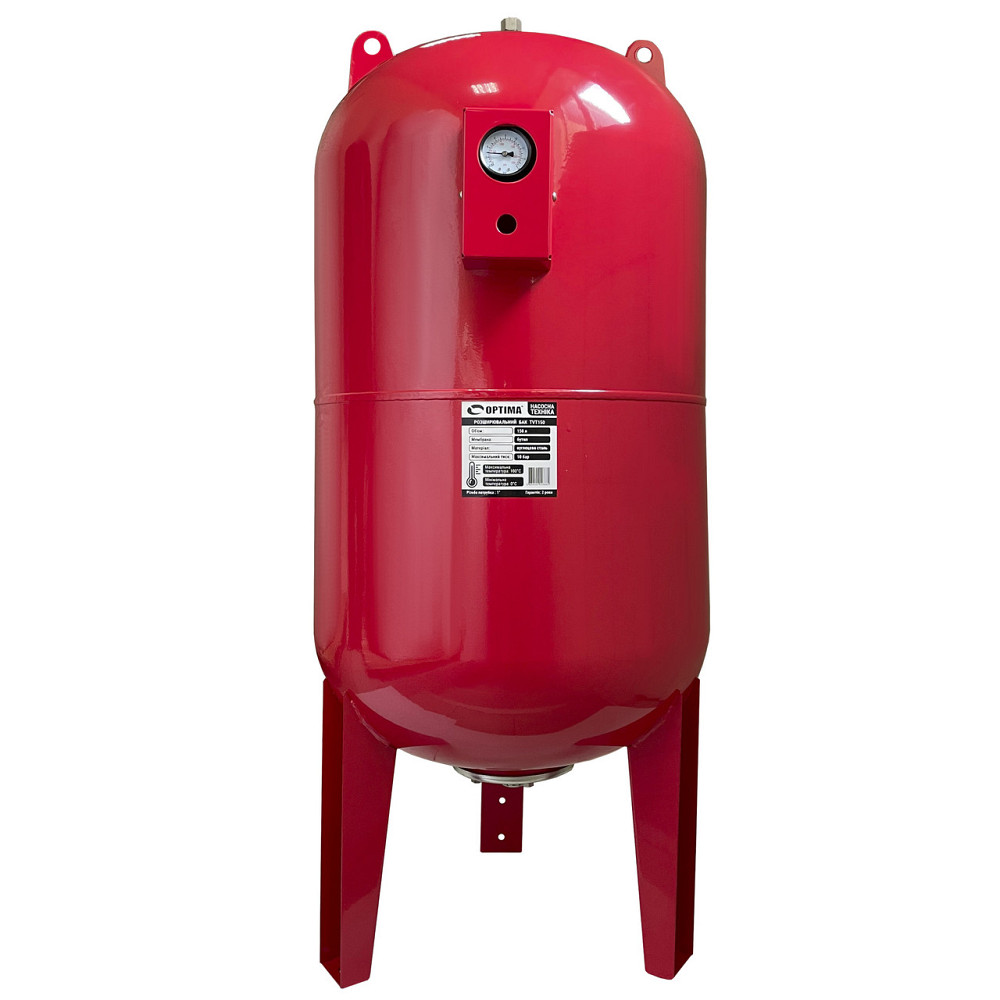 Бак Optima cal-pro для систем отопления 150л 10bar вертик. ( с манометром ) (000022888) Киев - изображение 1