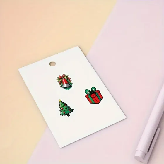 Набор рождественских наклеек 500 шт – праздничные стикеры 8 вариантов дизайна Киев