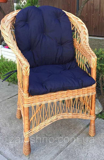 Кресло плетеное с синей накидкой Киев - изображение 5