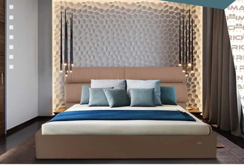 Кровать Двуспальная Edinburgh Comfort 180 х 190 см Fly 2213 С подъемным механизмом и нишей для белья Светло-коричневый Днепр - изображение 16