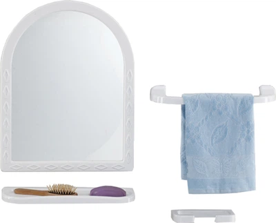 Дзеркало з полицею пластик (набір 37х48см) білий Харків