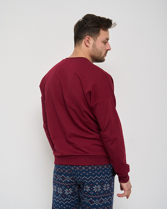 Чоловіча тепла піжама — Байка — штани в орнамент — Family look для пари Tom John 93430 XXL Київ - фото 2